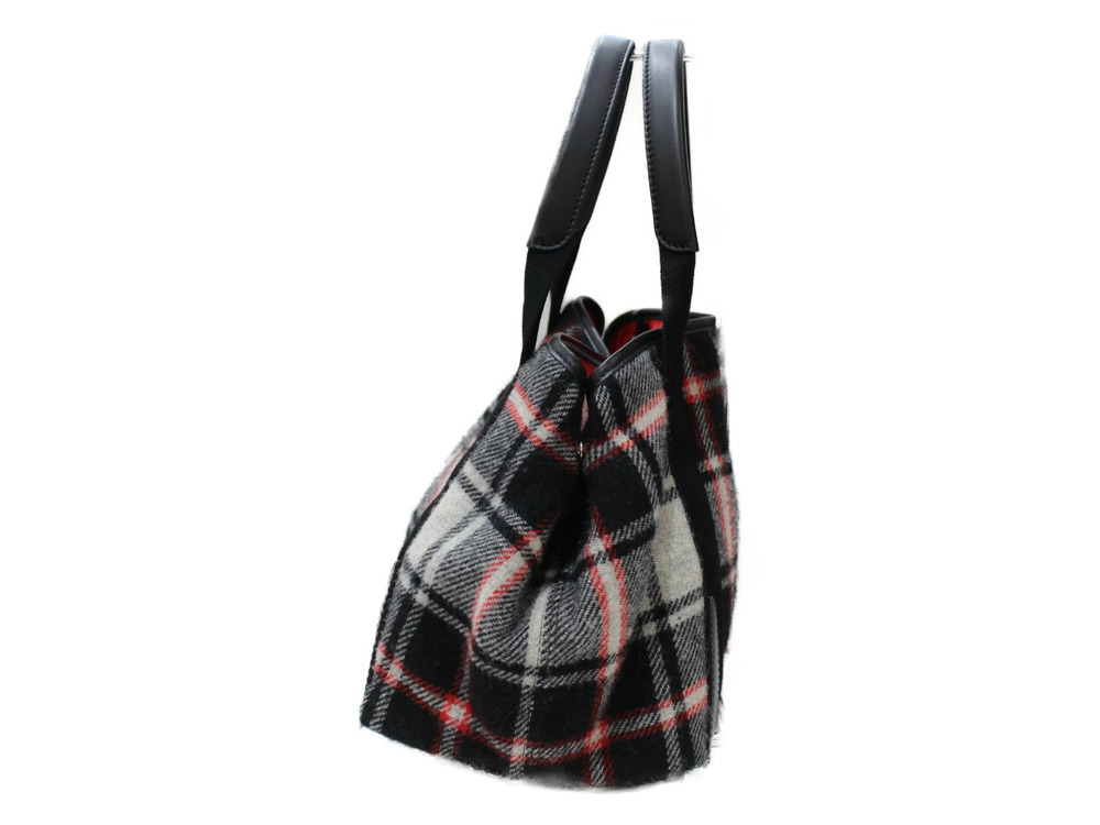 Balenciaga Handbag Wool White Cabas Blue Black Navy pouch Leather Red